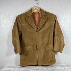 Pioneer Wear Jacket Blazer Corduroy Sport Coat Western Rockabilly VTG Mens 44L